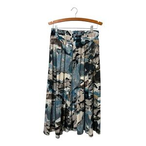 Morcel Mossimo Midi Skirt Pleated Size 40 Modest Long Abstract Elastic Waist 10